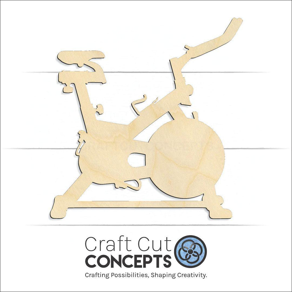 Craft Cut Concepts Logo under a wood Exercise Bike craft shape and blank