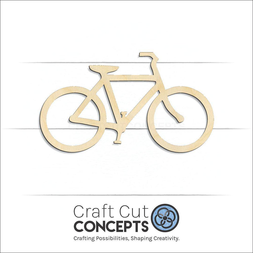 Craft Cut Concepts Logo under a wood Bicycle craft shape and blank