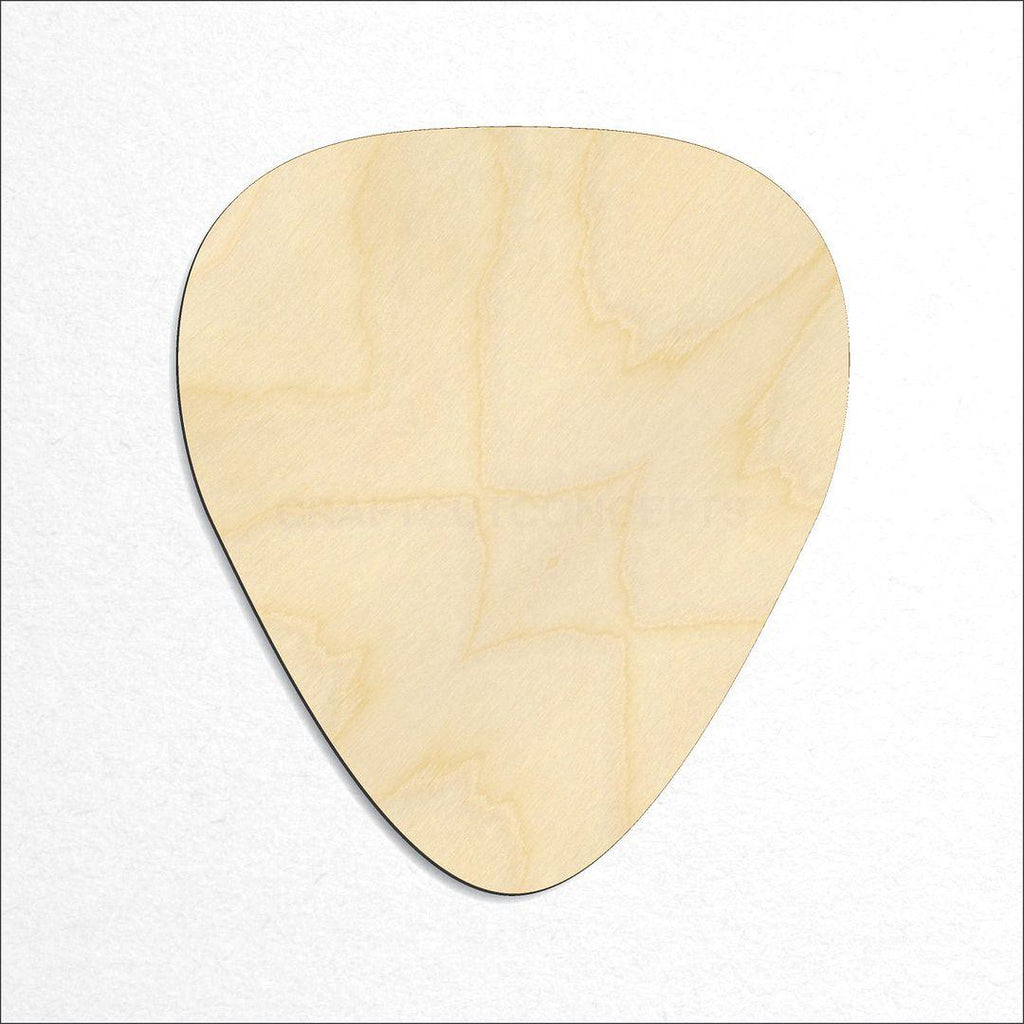 Wooden Guitar Pick craft shape available in sizes of 1 inch and up