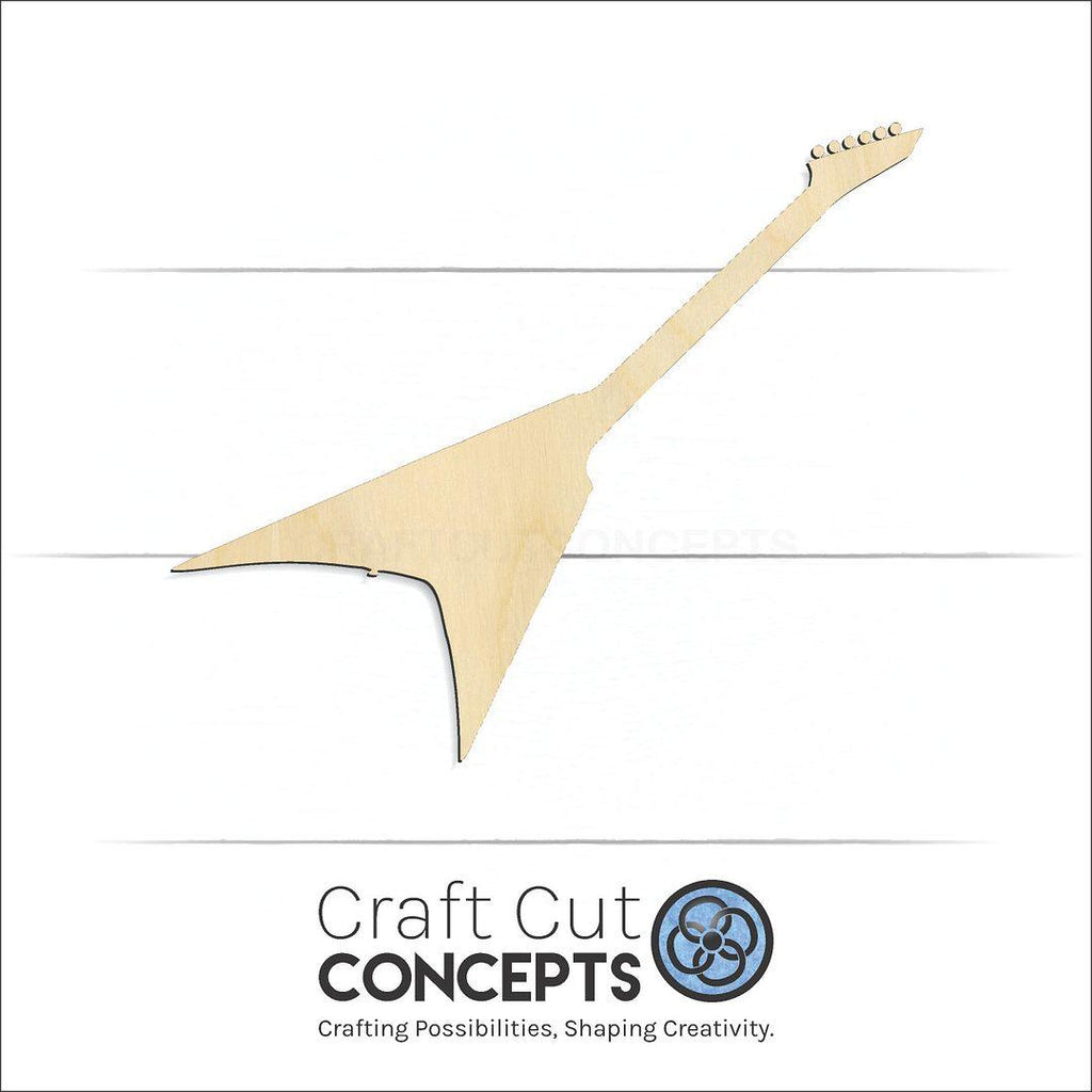 Craft Cut Concepts Logo under a wood Electric Guitar craft shape and blank