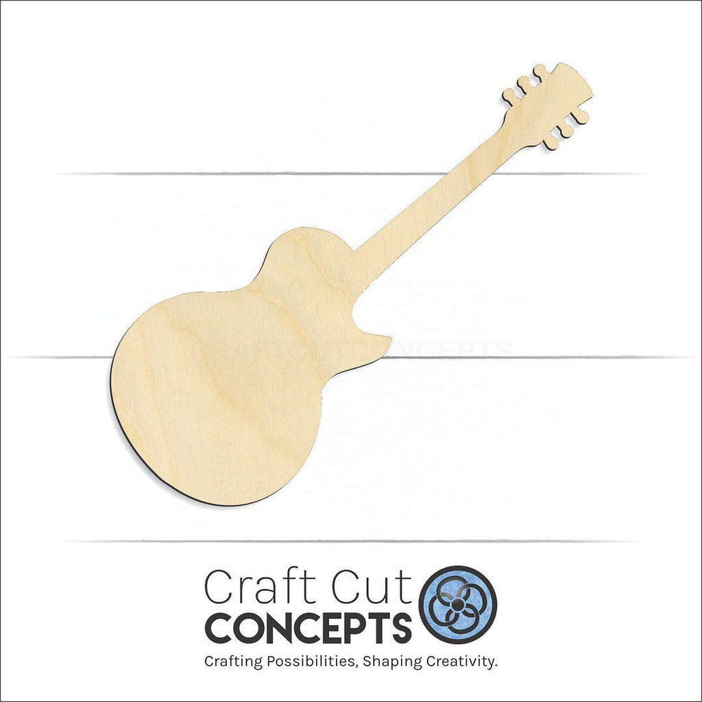 Craft Cut Concepts Logo under a wood Guitar craft shape and blank