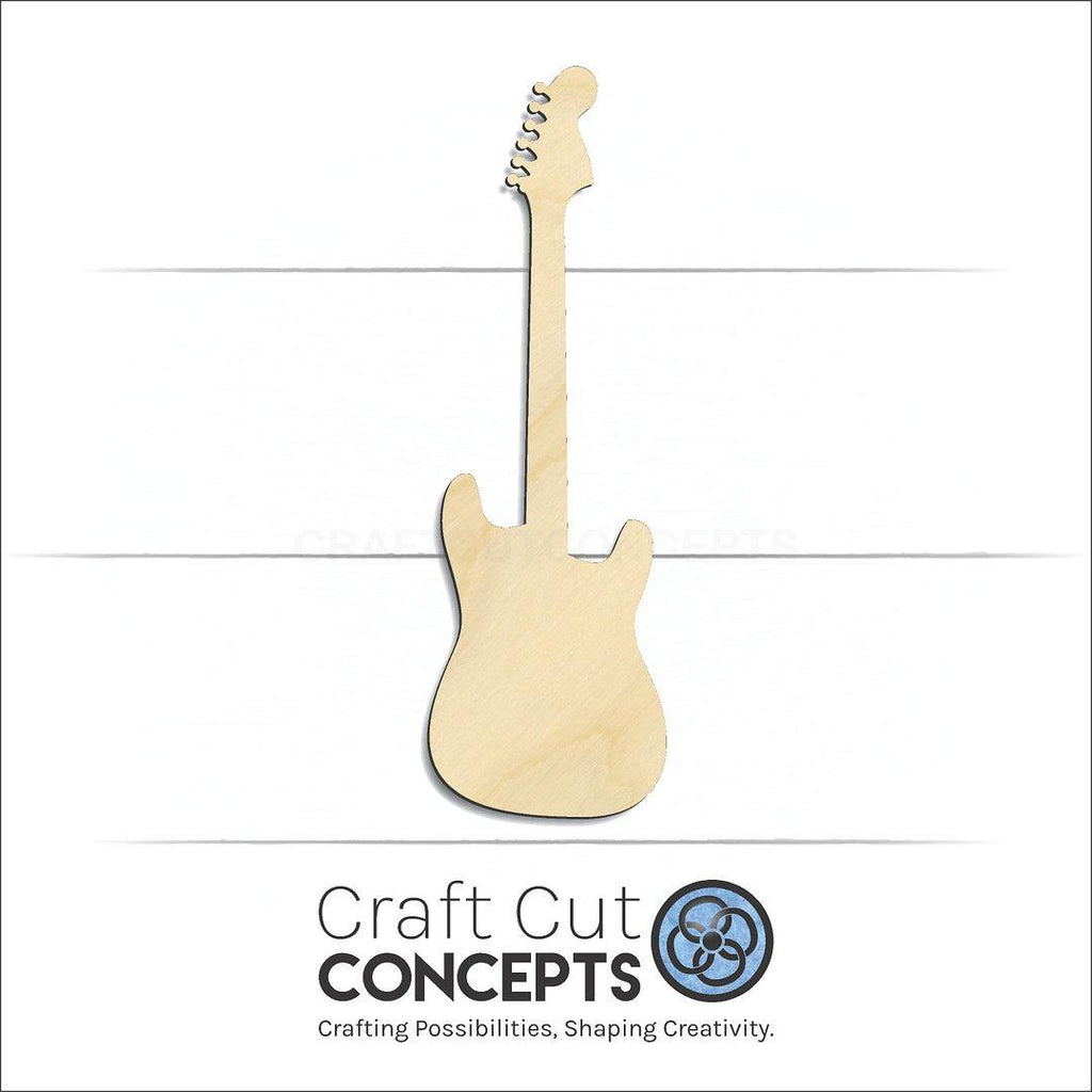 Craft Cut Concepts Logo under a wood Guitar craft shape and blank