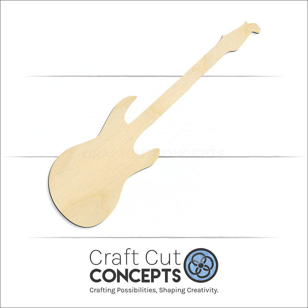 Craft Cut Concepts Logo under a wood Guitar craft shape and blank