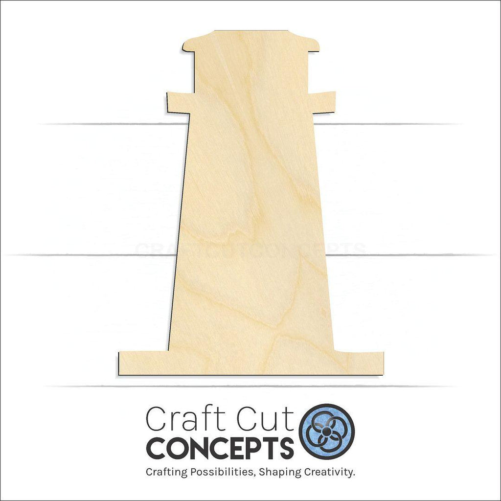 Craft Cut Concepts Logo under a wood Light House craft shape and blank