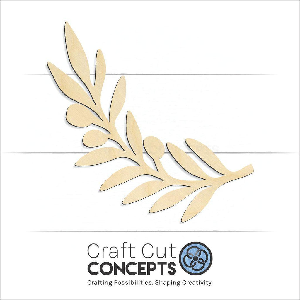 Craft Cut Concepts Logo under a wood Olive Branch craft shape and blank