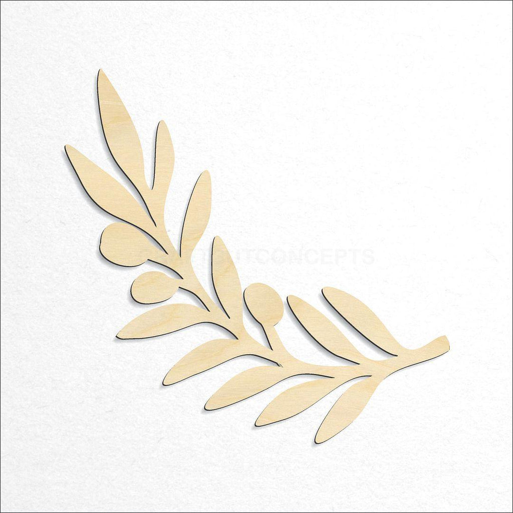 Wooden Olive Branch craft shape available in sizes of 3 inch and up