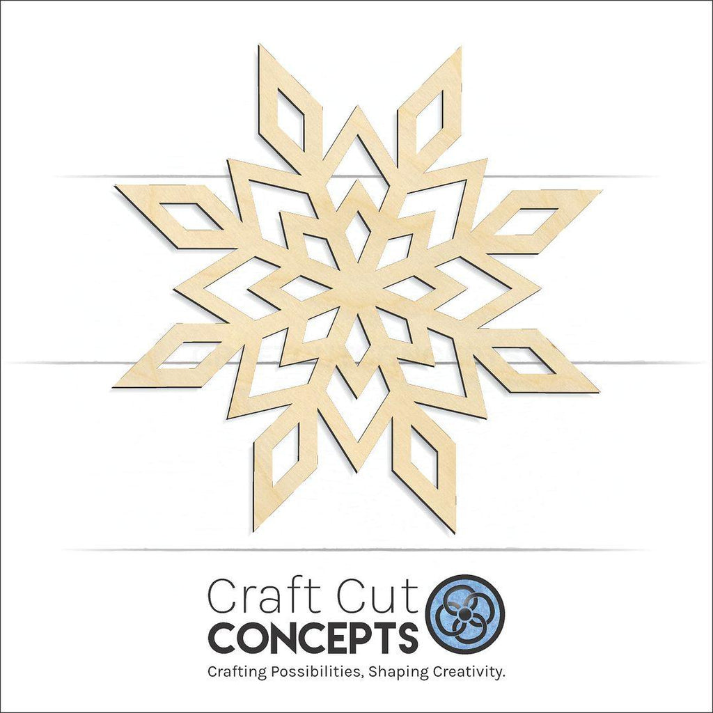 Craft Cut Concepts Logo under a wood Snowflake-3 craft shape and blank