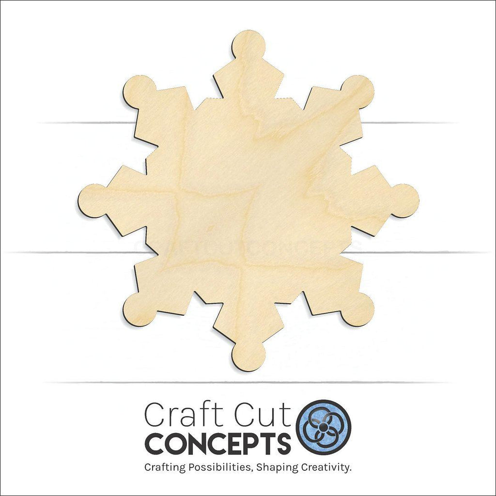 Craft Cut Concepts Logo under a wood Snowflake-4 craft shape and blank