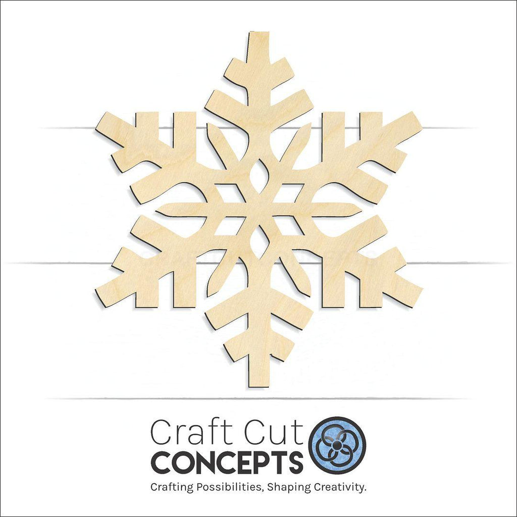 Craft Cut Concepts Logo under a wood Snowflake craft shape and blank