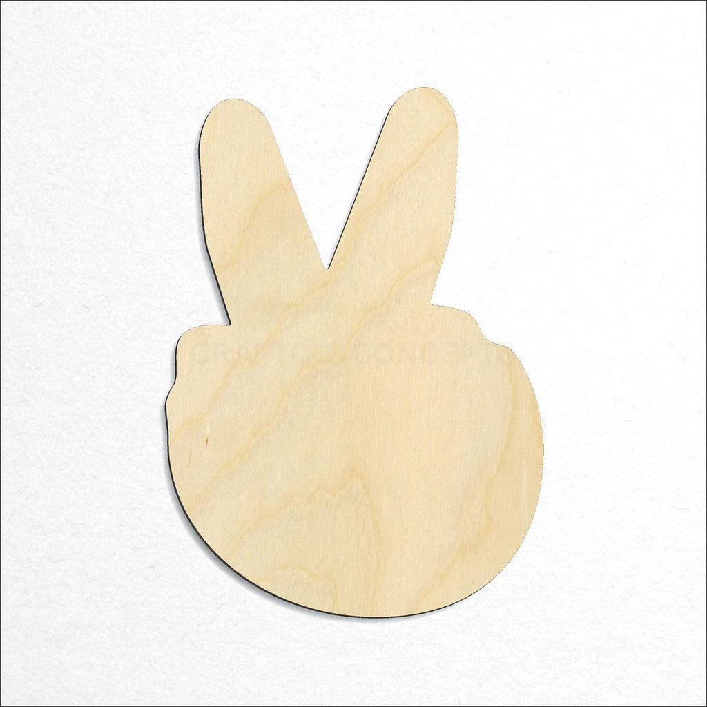 Wooden Hand Peace sign craft shape available in sizes of 1 inch and up