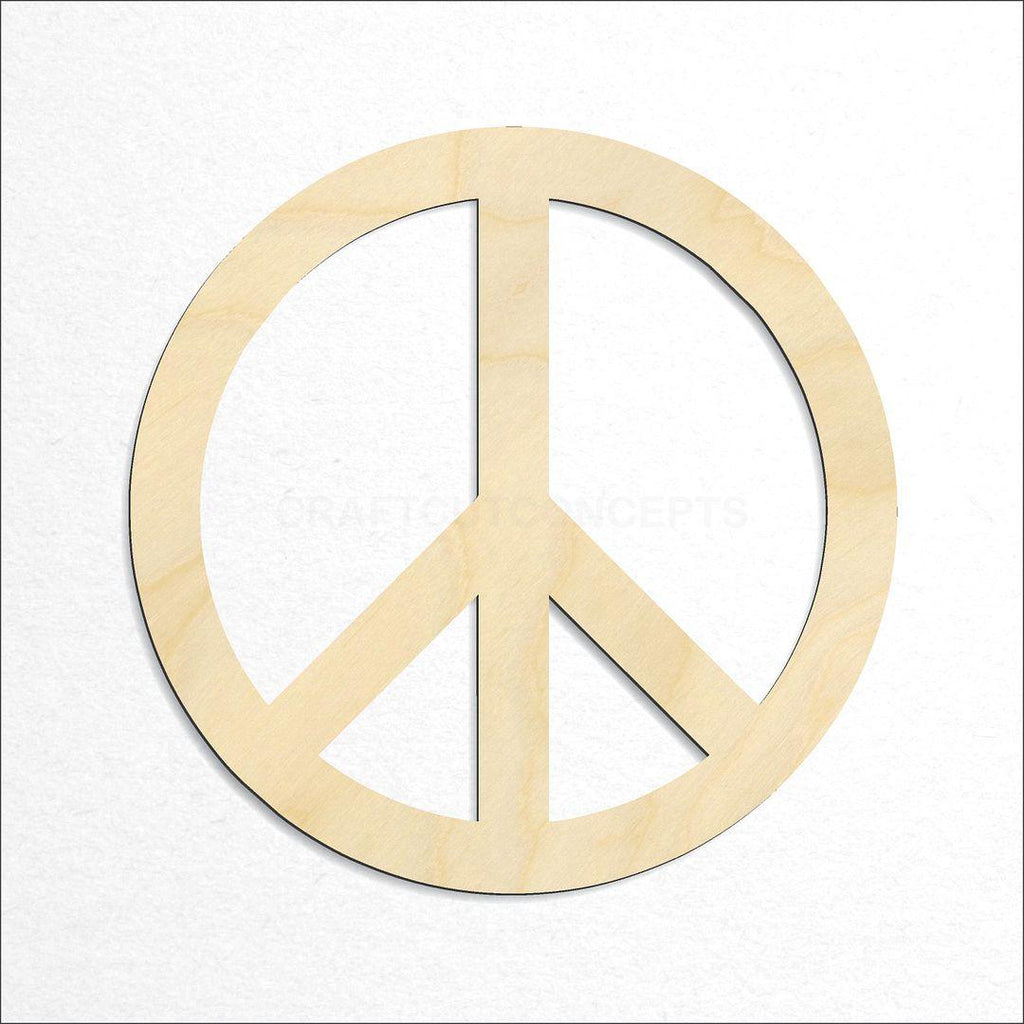 Wooden Peace Symbol craft shape available in sizes of 1 inch and up