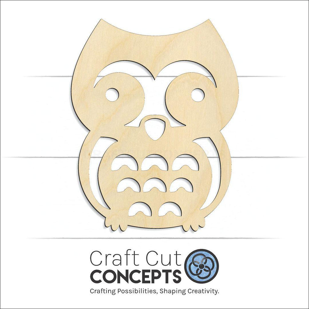 Craft Cut Concepts Logo under a wood Cute Owl craft shape and blank