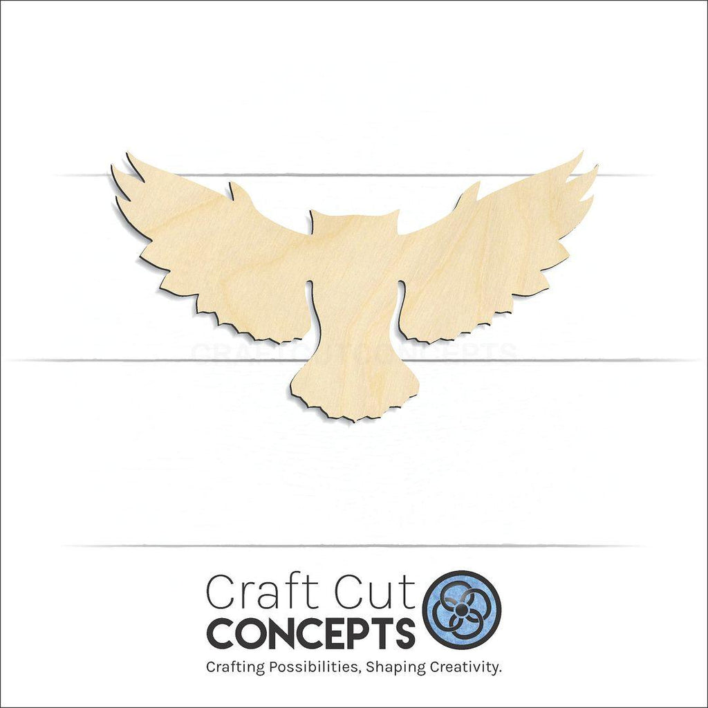 Craft Cut Concepts Logo under a wood Flying Owl craft shape and blank