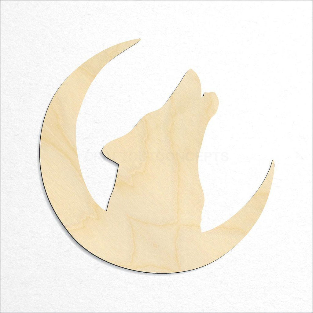 Wooden Howling Wolf craft shape available in sizes of 2 inch and up