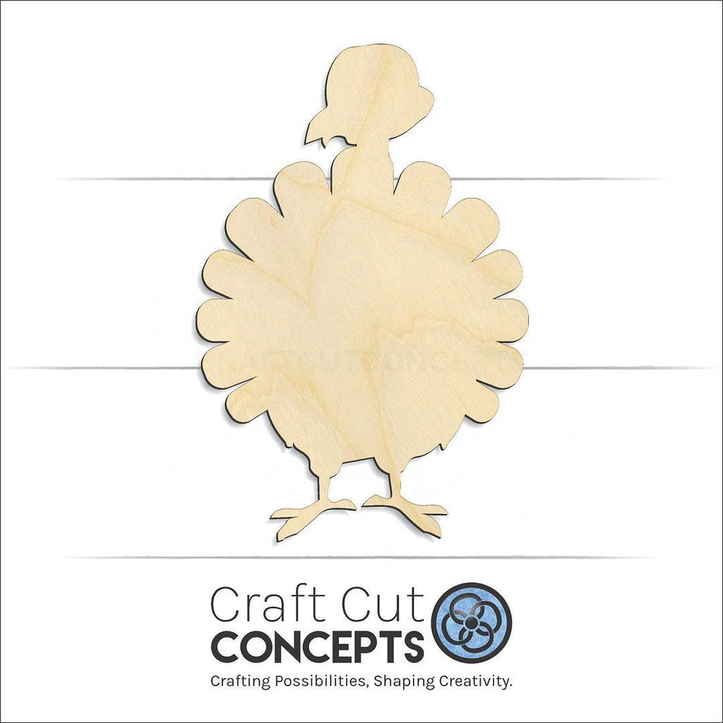 Craft Cut Concepts Logo under a wood Turkey craft shape and blank