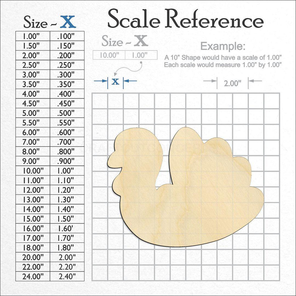 A scale and graph image showing a wood Turkey craft blank