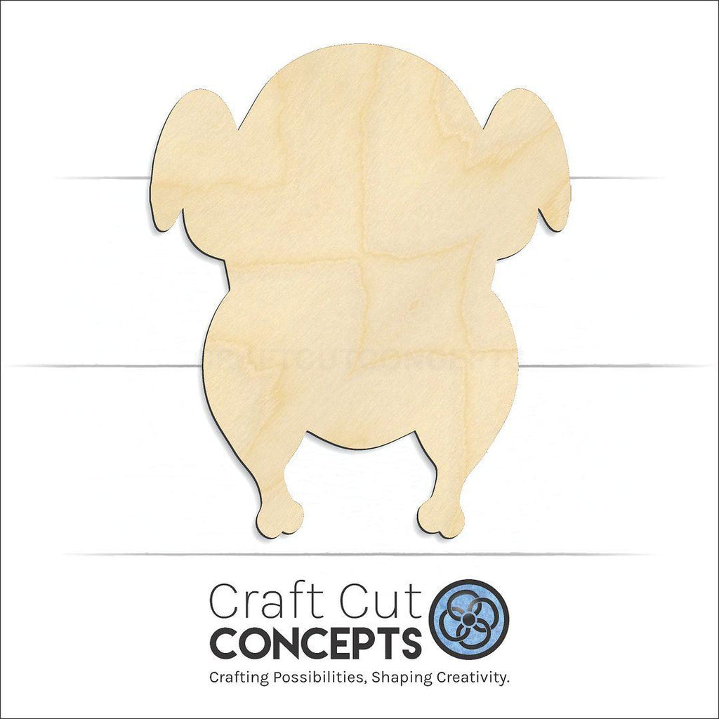 Craft Cut Concepts Logo under a wood Baked Turkey craft shape and blank