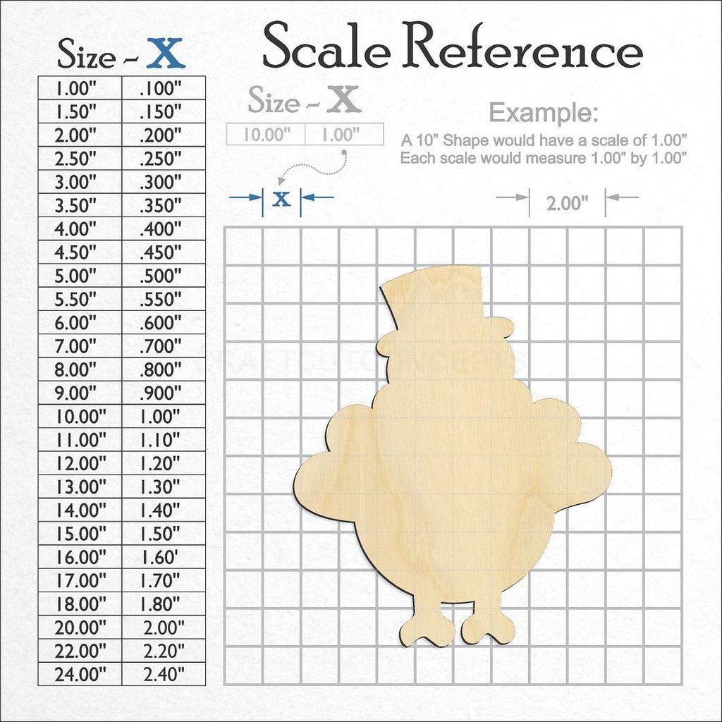 A scale and graph image showing a wood Thanksgiving Turkey craft blank