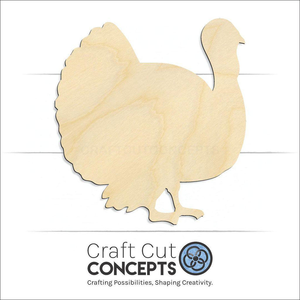 Craft Cut Concepts Logo under a wood Turkey craft shape and blank