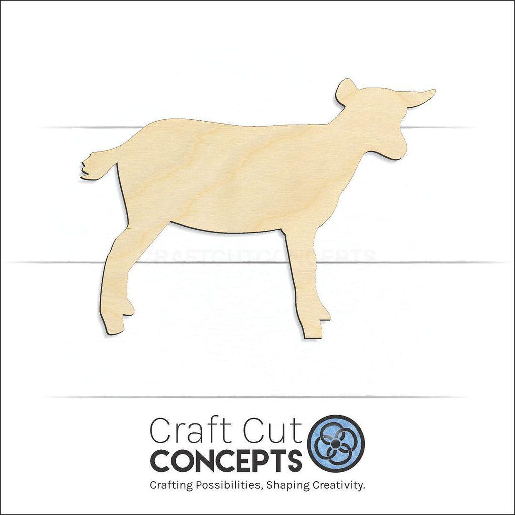 Craft Cut Concepts Logo under a wood Goat Nigerian Dwarf craft shape and blank