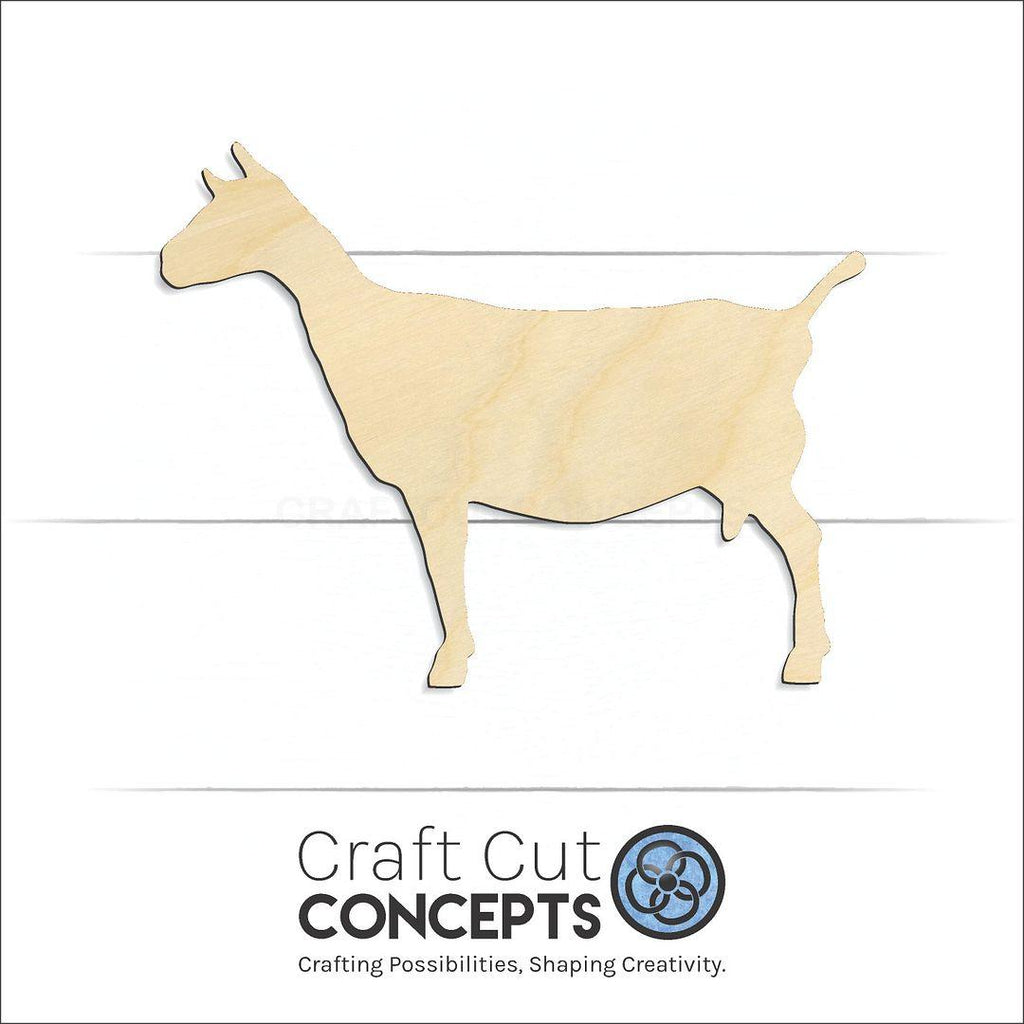 Craft Cut Concepts Logo under a wood Goat craft shape and blank