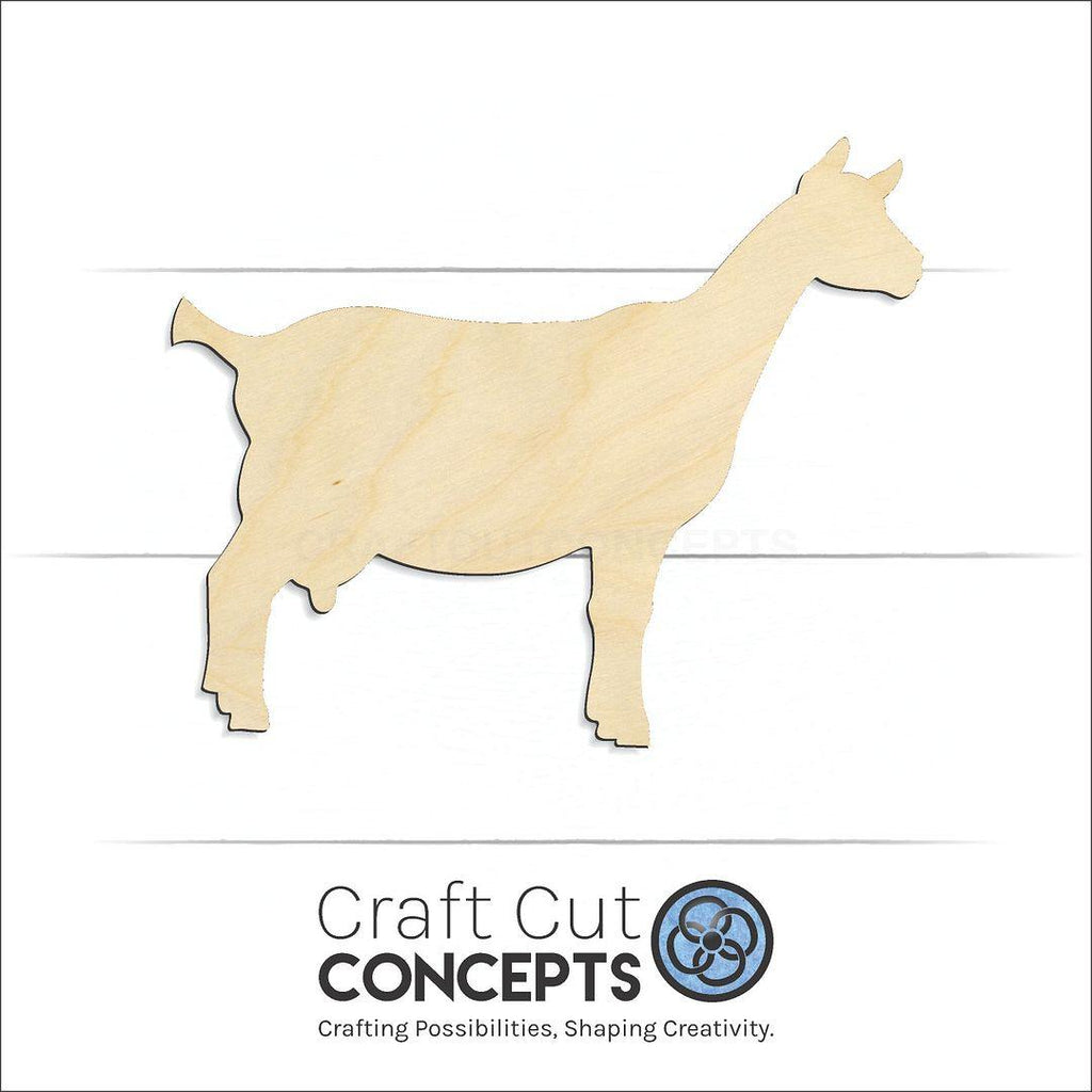 Craft Cut Concepts Logo under a wood Goat Alpine craft shape and blank