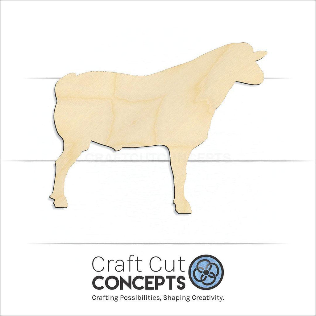 Craft Cut Concepts Logo under a wood Myotonic goat craft shape and blank