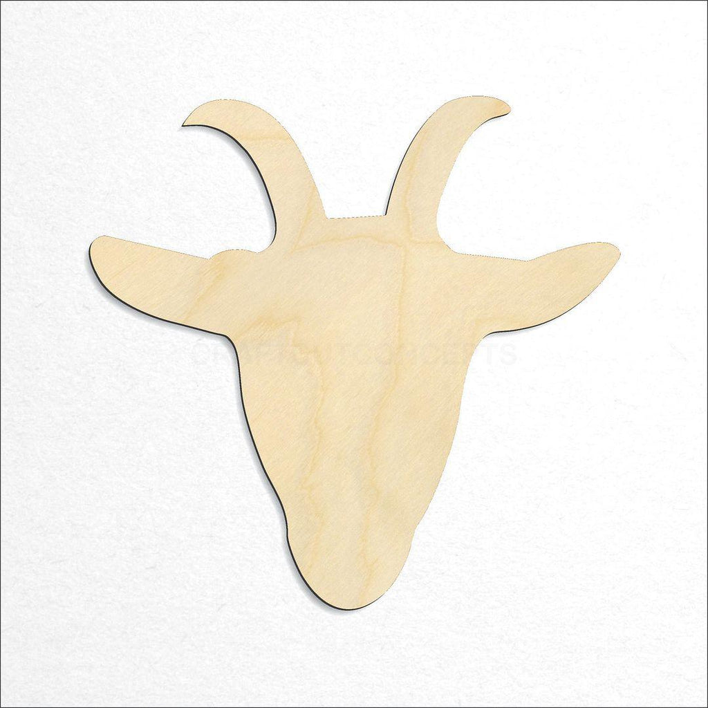 Wooden Goat Head craft shape available in sizes of 2 inch and up