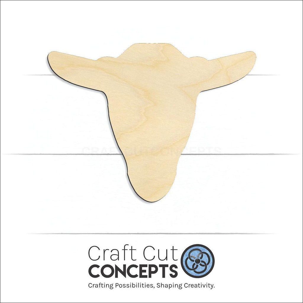 Craft Cut Concepts Logo under a wood Goat Head craft shape and blank