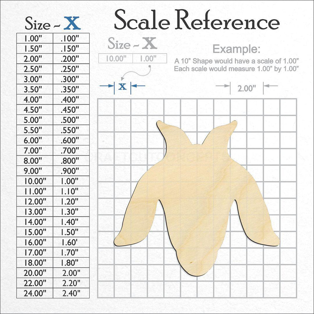 A scale and graph image showing a wood Goat Head craft blank