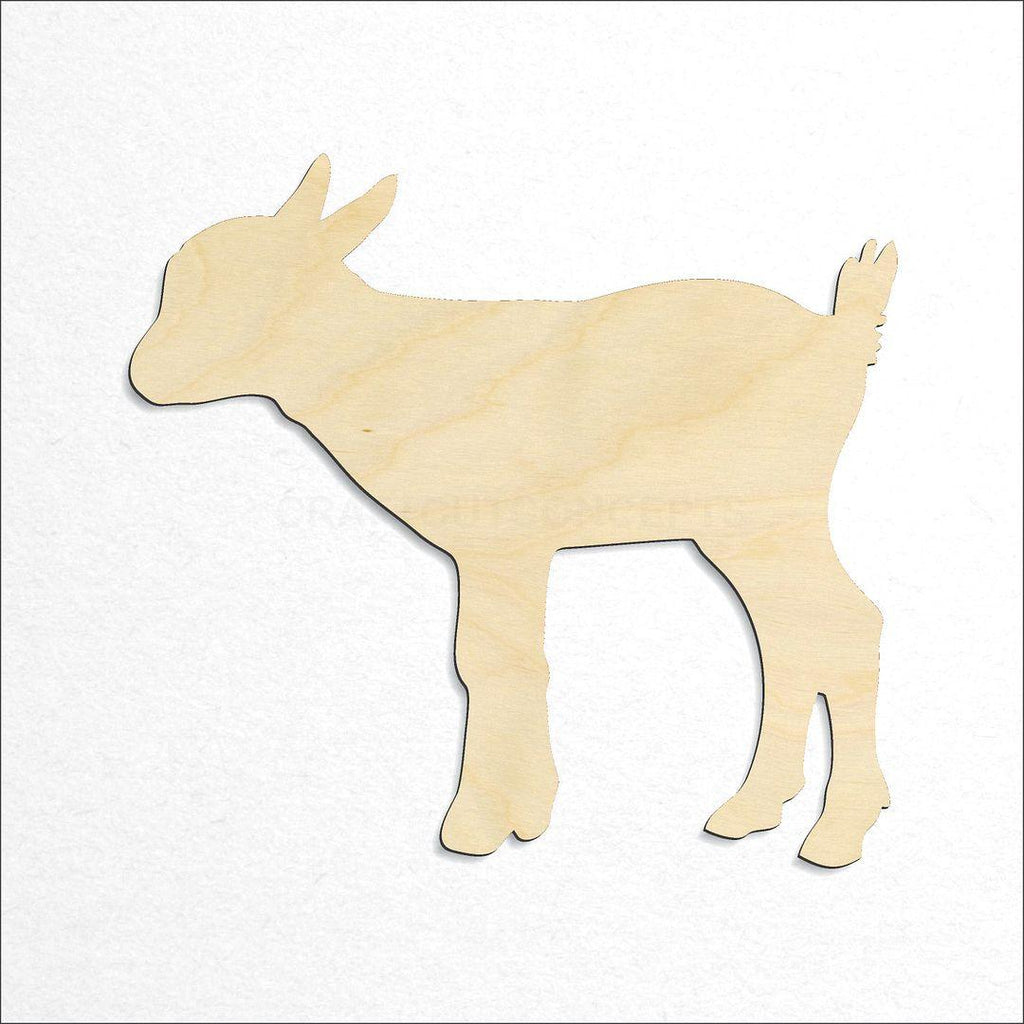 Wooden Baby Goat Kid craft shape available in sizes of 2 inch and up