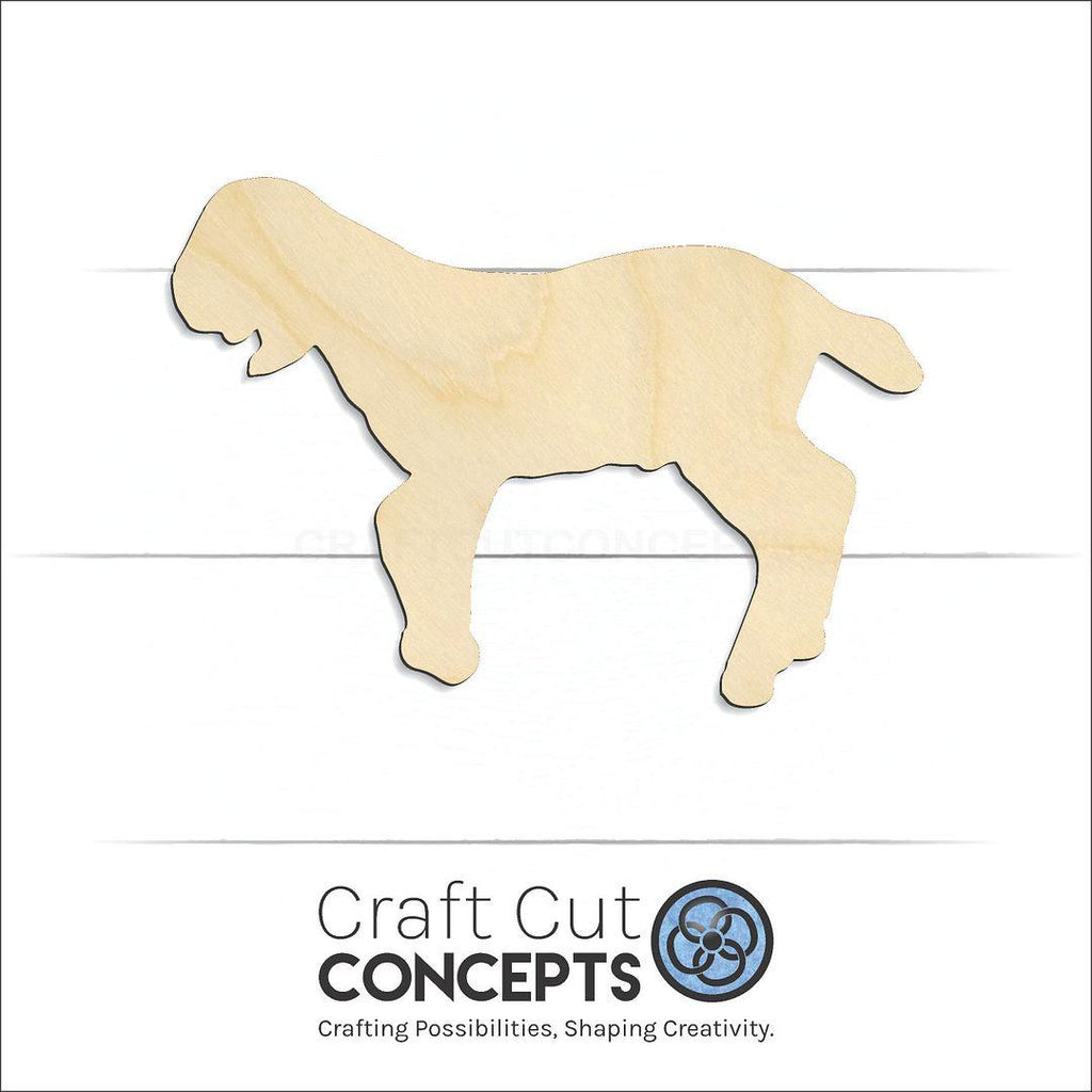 Craft Cut Concepts Logo under a wood Baby Goat Kid craft shape and blank