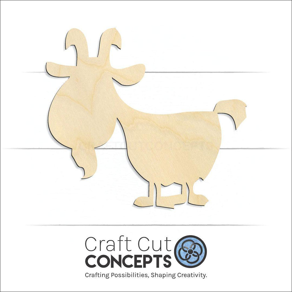 Craft Cut Concepts Logo under a wood Goat craft shape and blank