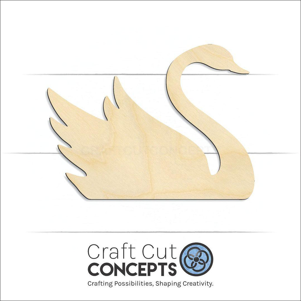 Craft Cut Concepts Logo under a wood Swan craft shape and blank