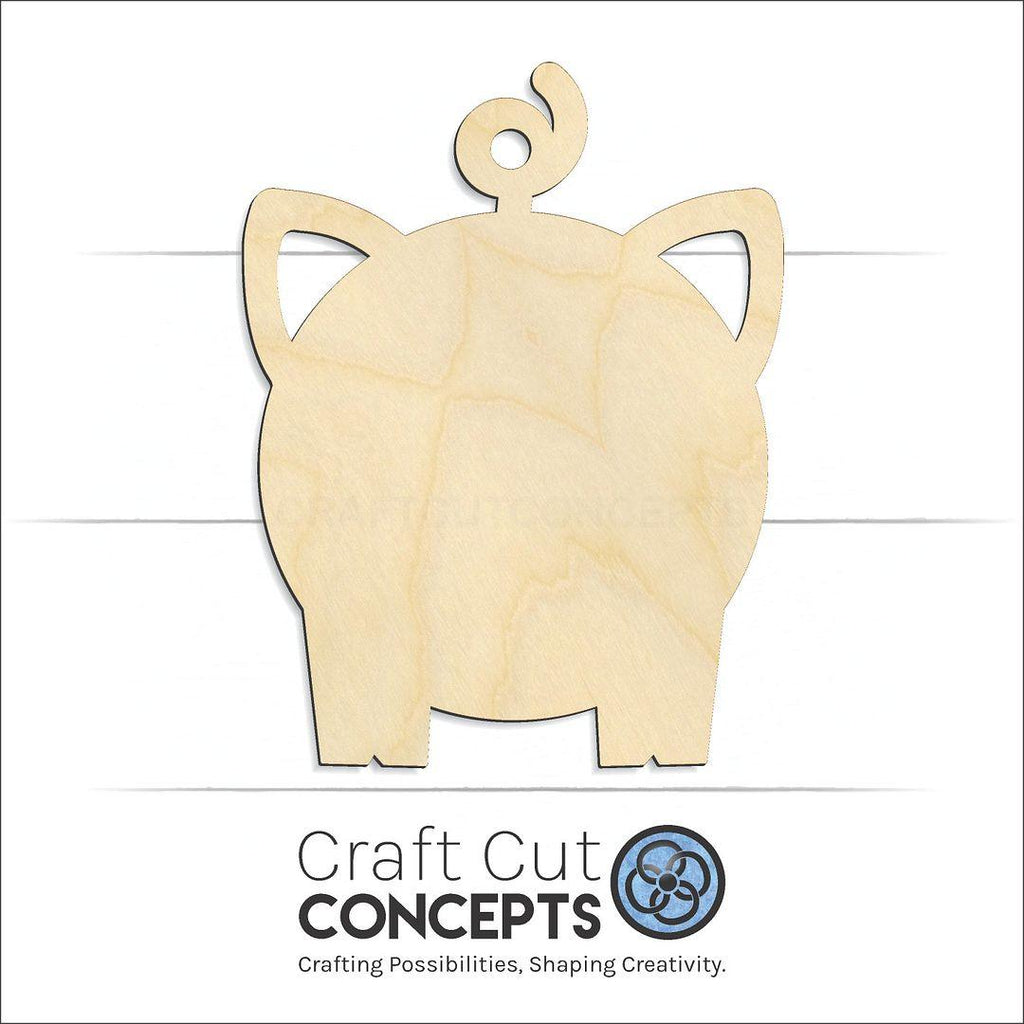 Craft Cut Concepts Logo under a wood Pig craft shape and blank