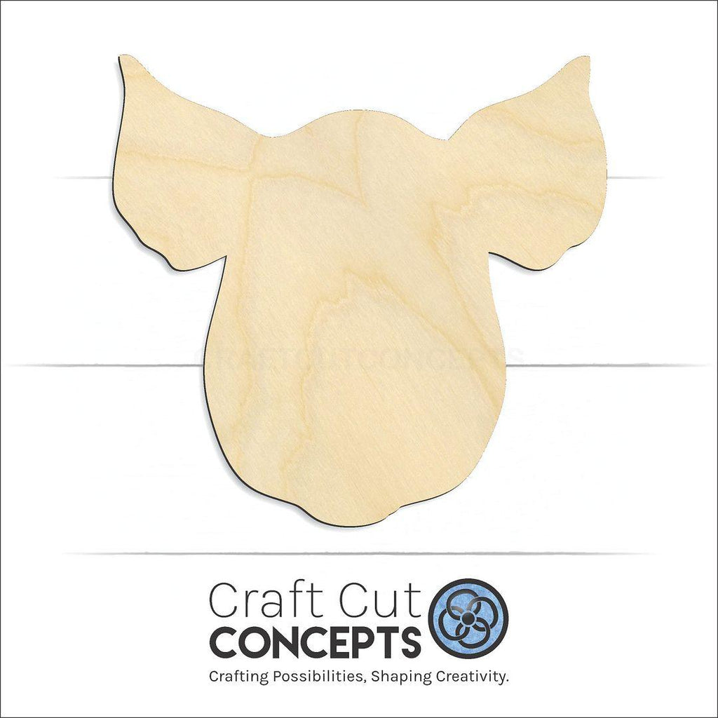 Craft Cut Concepts Logo under a wood Pig Head craft shape and blank