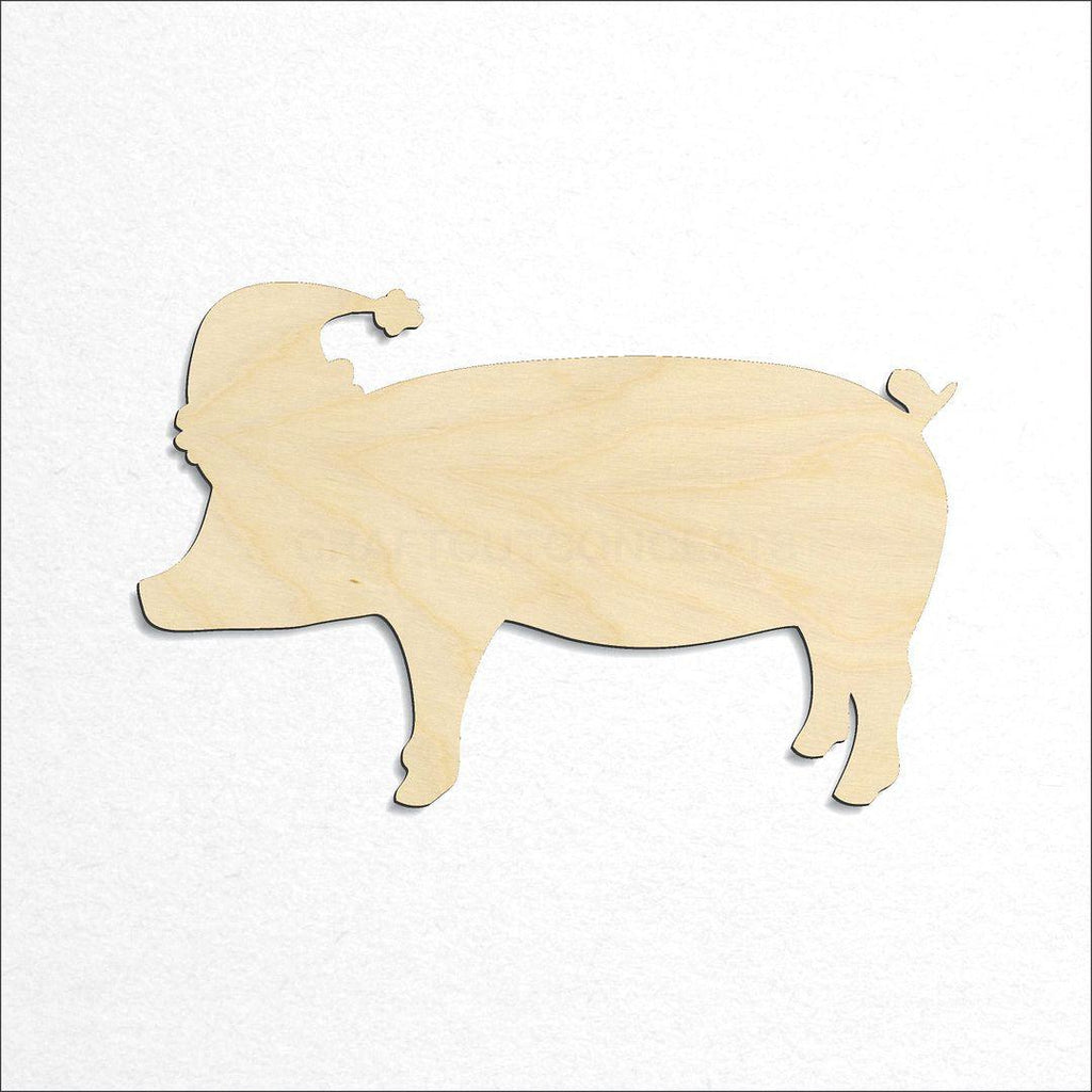 Wooden Santa Pig craft shape available in sizes of 2 inch and up