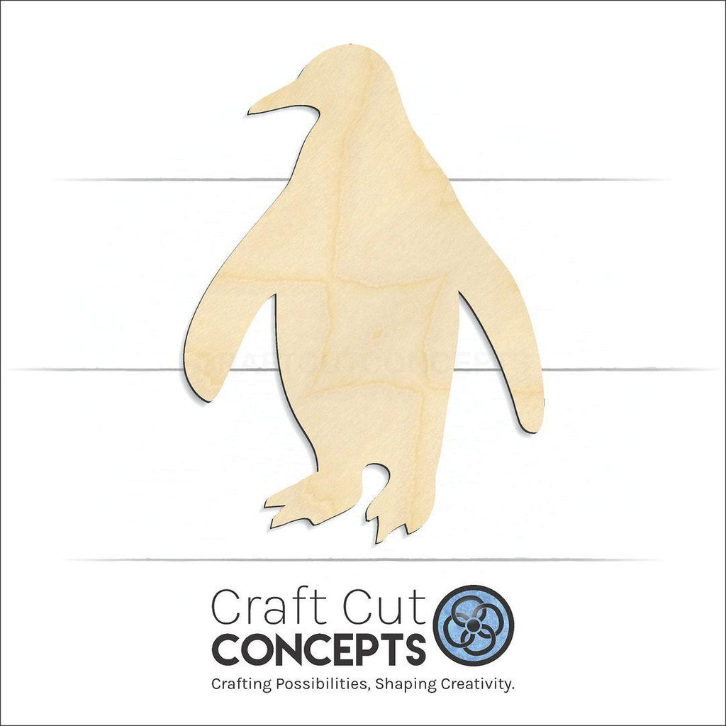 Craft Cut Concepts Logo under a wood Penguin craft shape and blank