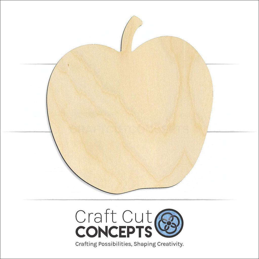 Craft Cut Concepts Logo under a wood Apple craft shape and blank