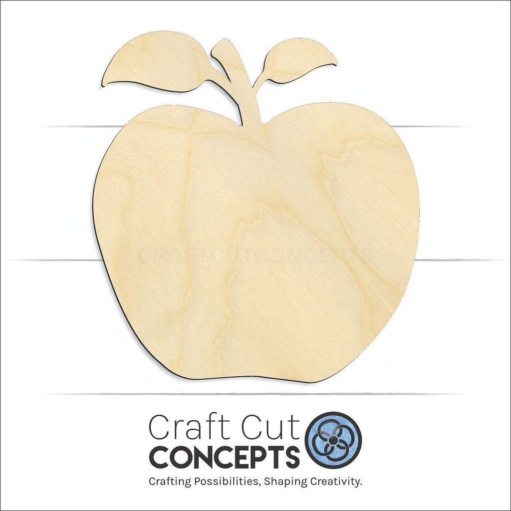 Craft Cut Concepts Logo under a wood Apple craft shape and blank