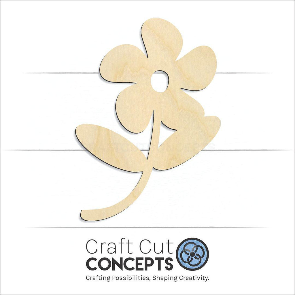 Craft Cut Concepts Logo under a wood Flower craft shape and blank