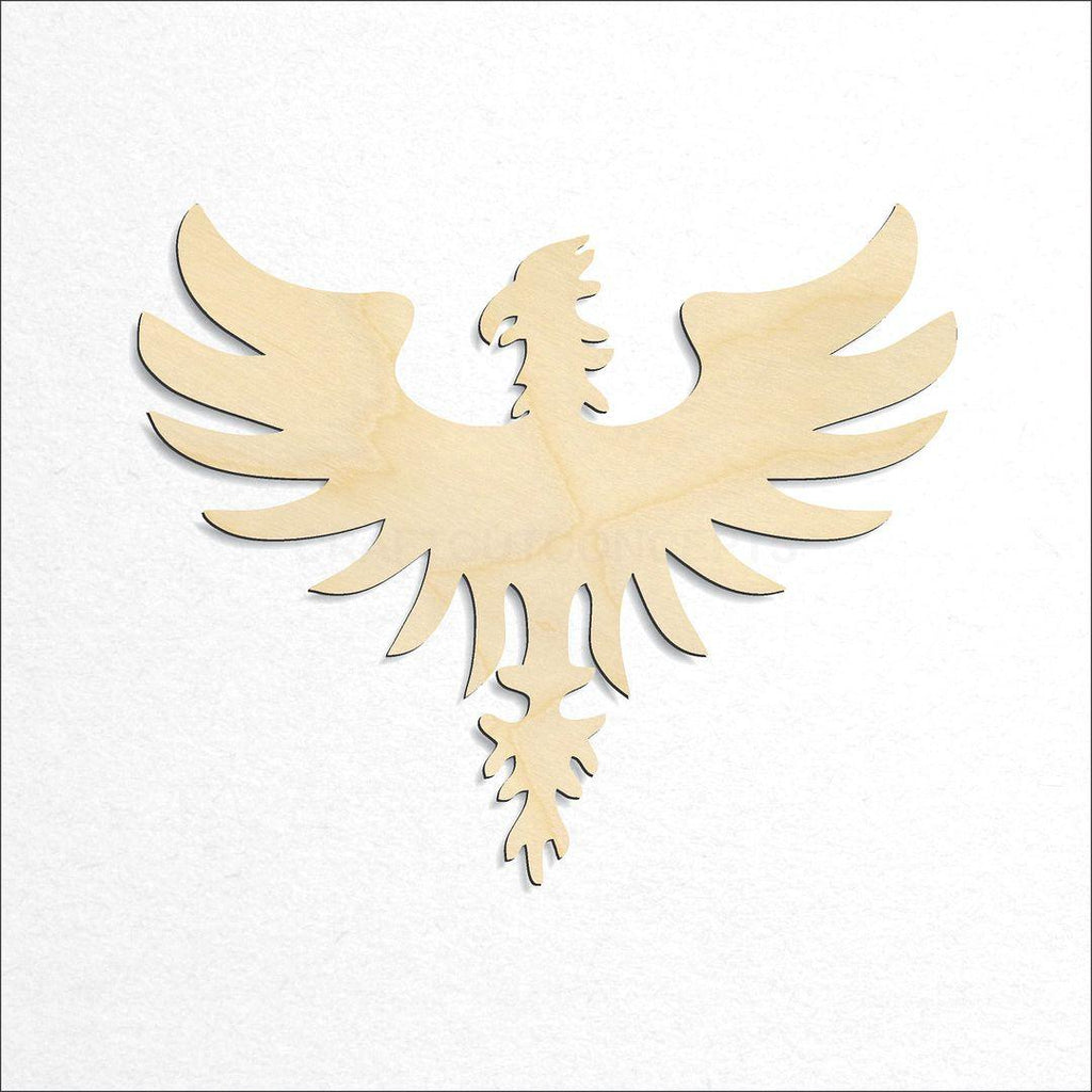 Wooden Pheonix craft shape available in sizes of 2 inch and up