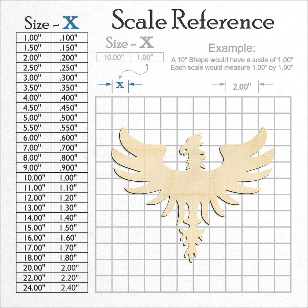 A scale and graph image showing a wood Pheonix craft blank