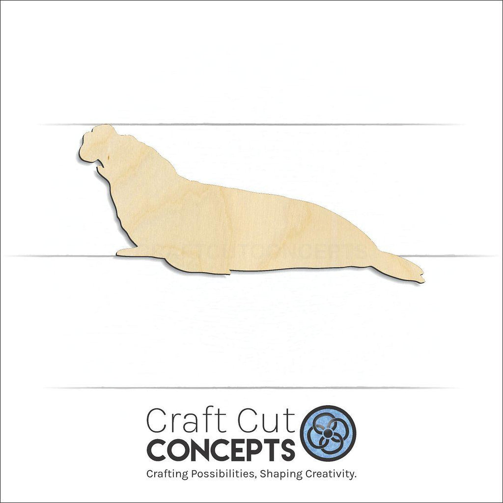 Craft Cut Concepts Logo under a wood Elephant Seal craft shape and blank