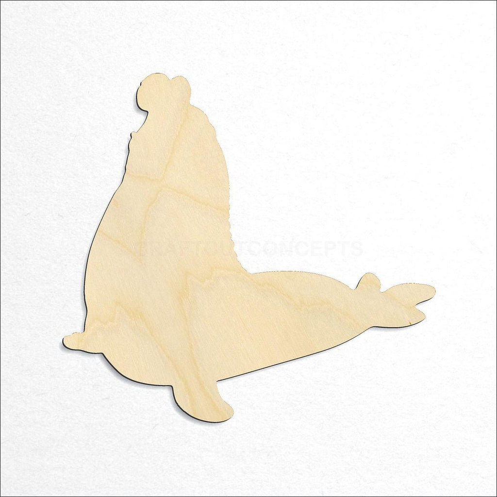 Wooden Elephant Seal craft shape available in sizes of 2 inch and up