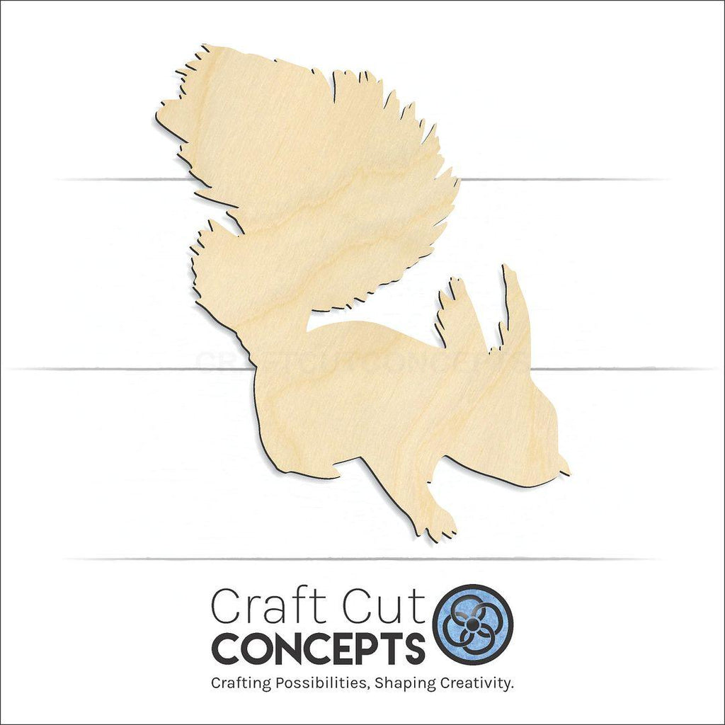 Craft Cut Concepts Logo under a wood Squirrel-2 craft shape and blank