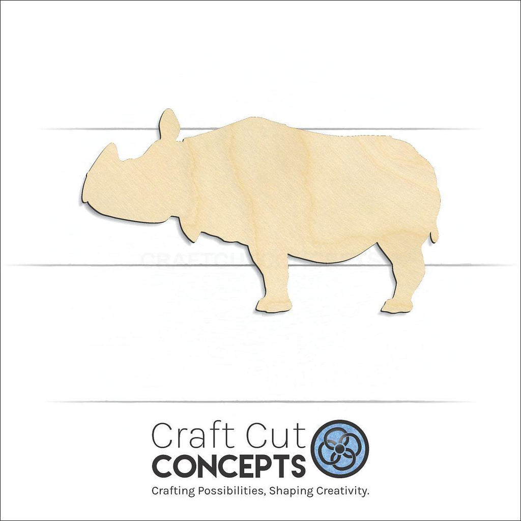 Craft Cut Concepts Logo under a wood Rhino craft shape and blank