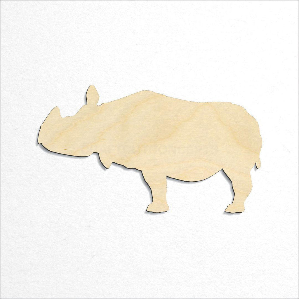 Wooden Rhino craft shape available in sizes of 2 inch and up