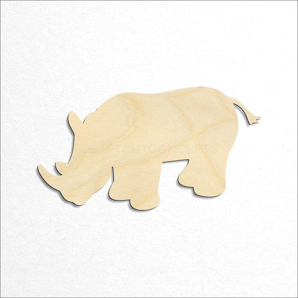 Wooden Rhino craft shape available in sizes of 2 inch and up