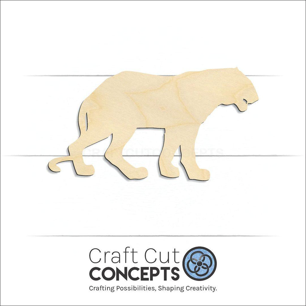 Craft Cut Concepts Logo under a wood Tiger craft shape and blank